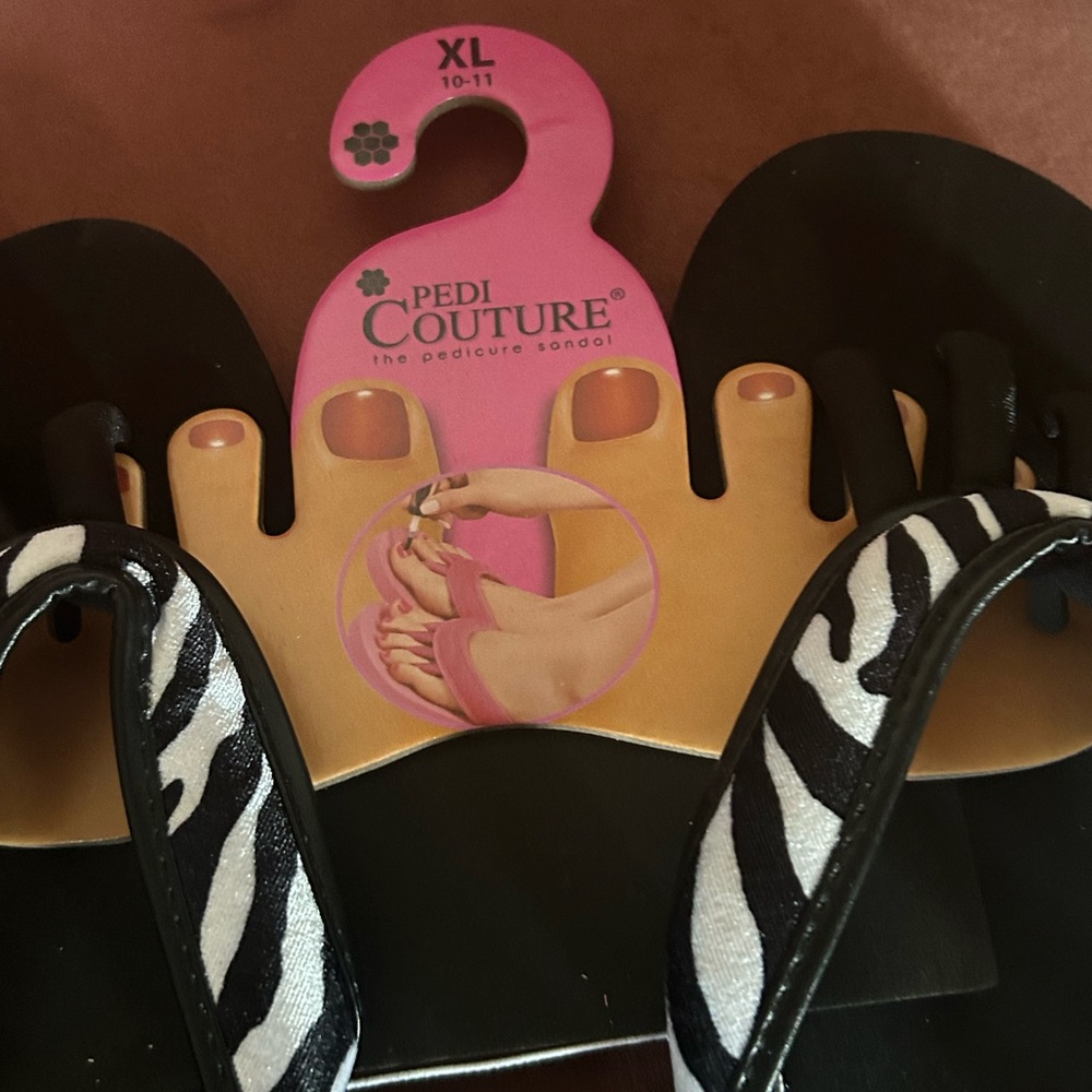 Black and White Zebra Sandals - Picture 5 of 7